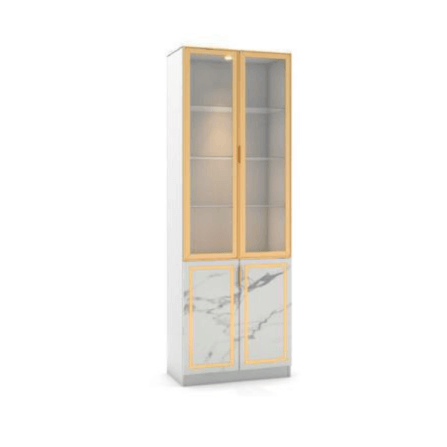 ตู้โชว์กระจก WISDOM DESIGN FURNITURE รุ่น GS-801 80 ซม. สีขาว/ซอฟท์มาร์เบิ้ล_1